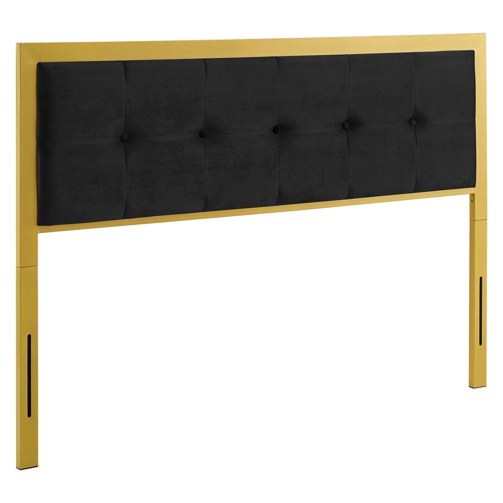Modway Mod-6175-Gld-Blk Teagan Tufted Full Performance Velvet Headboard, Gold Black